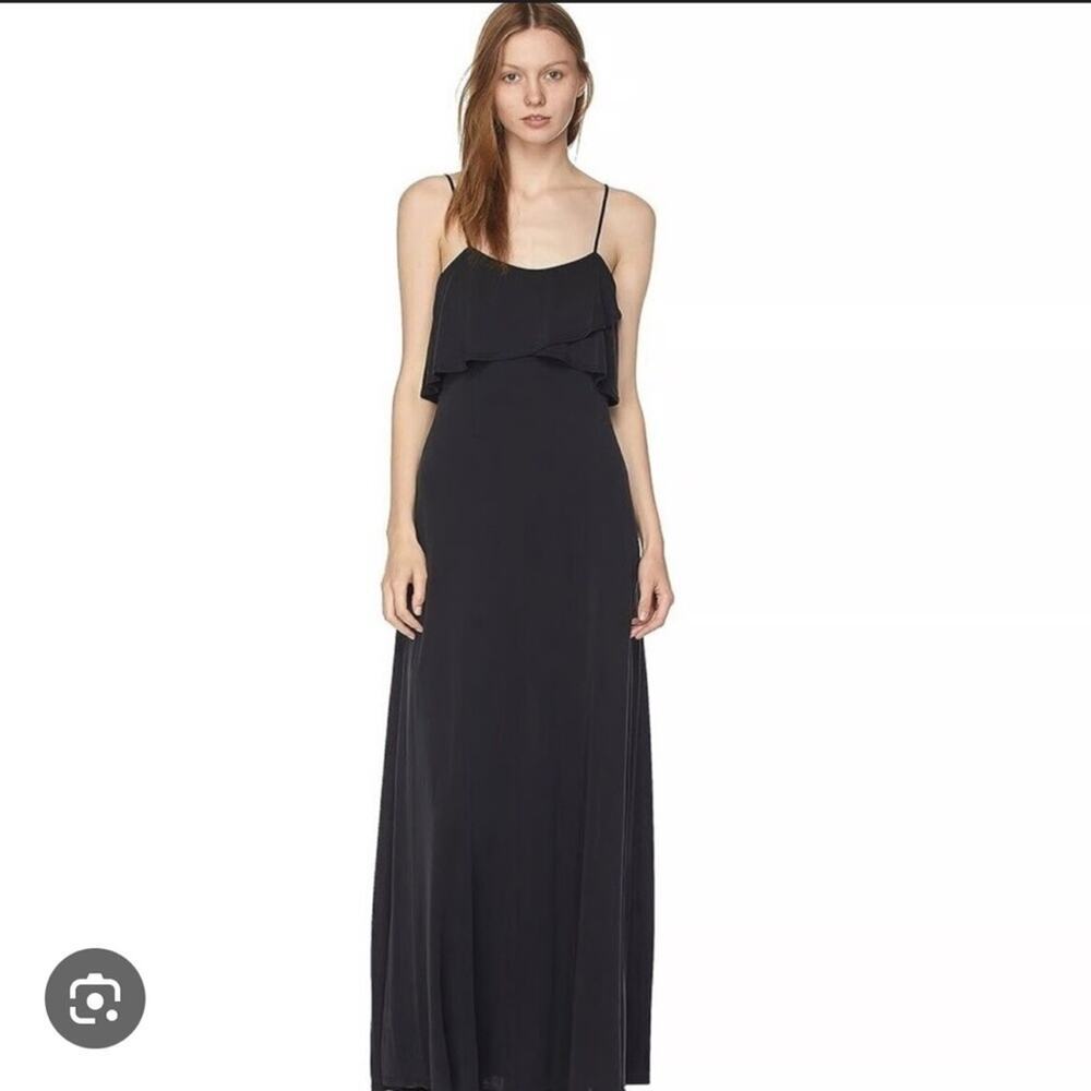 Jenny Yoo Black Blake Draped Evening Gown Sz 8